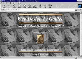 Web Design by Galileo, web site front page